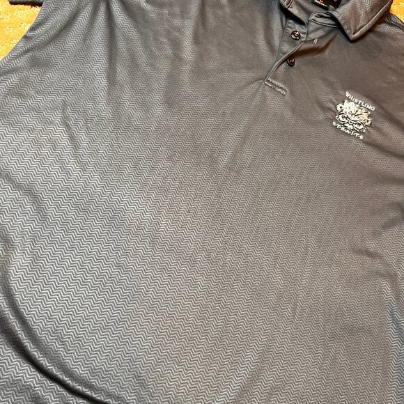 WHISTLING STRAITS Polo Shirt Mens Medium Performance Golf S/S Gray Pattern - Picture 5 of 15